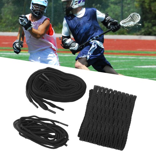 Sznurek z siatki do lacrosse Czarny, nylonowy, odporny na zużycie 8H