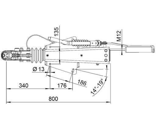 Обгонное устройство прицепа AL-KO 3500кг Инерционный тормоз 2.8VB1 AK351