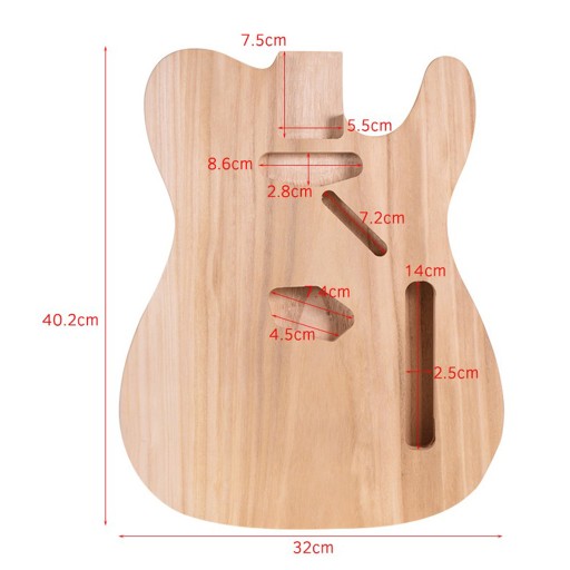 Корпус гитары из цельного дерева Корпус гитары Luthier из дерева