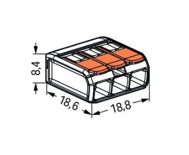 10 шт. быстроразъемные соединители Wago 221-413 0,2-4 мм²/32А LINE/WIRE для установки