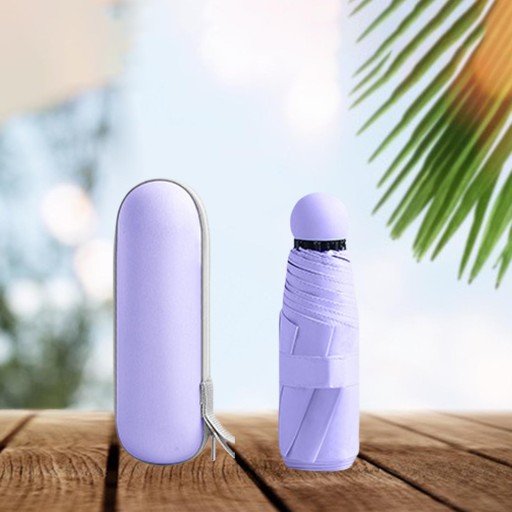 Mini Parasolka Podróżna Parasolka Fioletowa z Pokrowcem