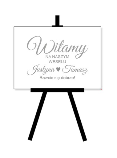 Naklejki tablica powitalna gości wesele 4 kolory