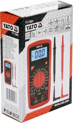 УНИВЕРСАЛЬНЫЙ ИЗМЕРИТЕЛЬ YATO ЦИФРОВОЙ МУЛЬТИМЕТР РУЧНОЙ РАБОТЫ BUZER TESTER YT-73081