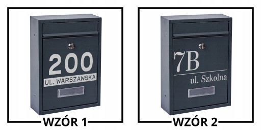 SKRZYNKA POCZTOWA NA LISTY SZARA + WZÓR NAPIS SKRZYNKA Z NAPISEM NA LISTY