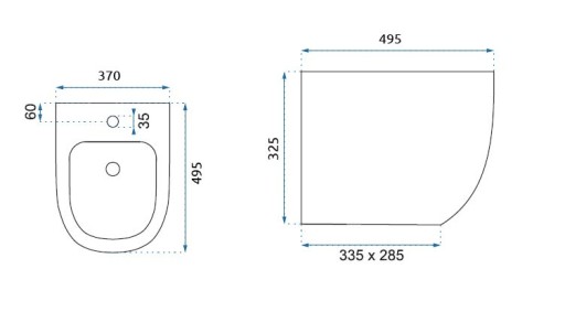 Zestaw MISA CARLO Mini Rimless Flat + BIDET CARLO Mini WHITE BIAŁY