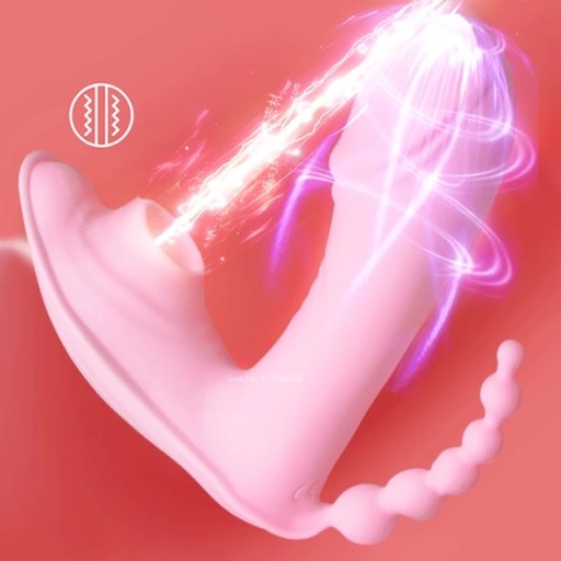 Клиторальный массажер Anlin G-spot, вибратор-присоска 3-в-1, фиолетовый