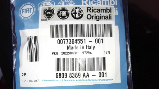 Uszczelki kolektora ssącego Alfa Romeo Fiat 1.4