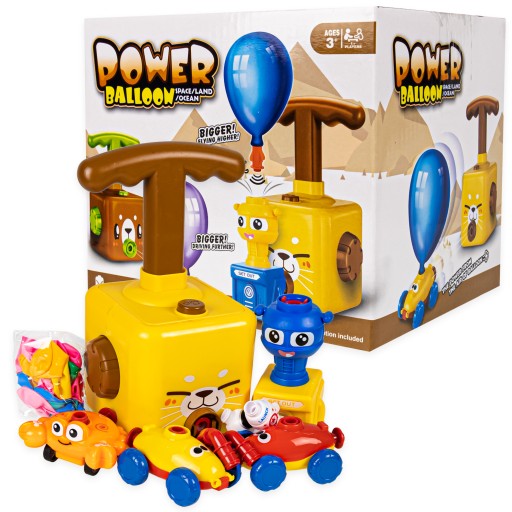SAMOCHÓD AERODYNAMICZNY WYRZUTNIA + POMPKA BALONY