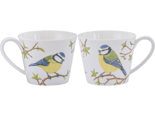 Porcelanowy Kubek 400 ml kolekcja Ptaki Polski Agata Hajdecka SIKORA MODRA