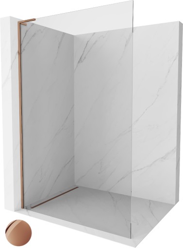 MEXEN KIOTO L ŚCIANKA PRYSZNICOWA WALK-IN 80 x 200 CM ROSE GOLD szkło 8 mm