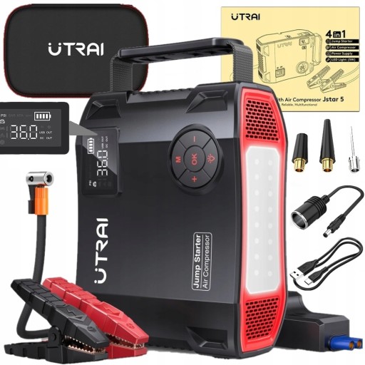 JUMP STARTER UTRAI BOOSTER POWERBANK КОМПРЕССОРНОЕ СТАРТЕРНОЕ УСТРОЙСТВО 4в1