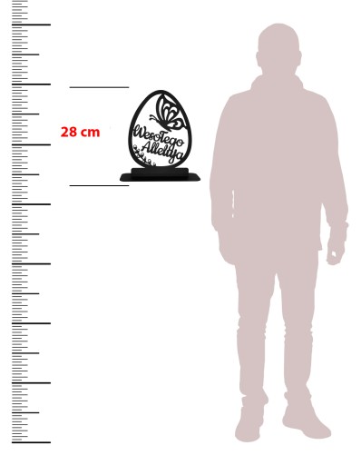 FIGURKA metalowa WIELKANOCNA ozdoba JAJKO BIAŁY