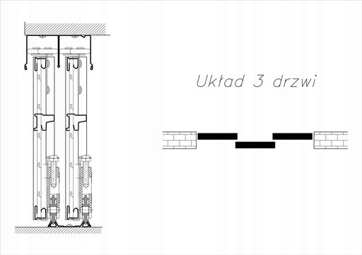 Zestaw okuć CLASSIC 3 drzwi przesuwnych - JO