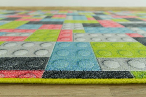 DYWAN DO POKOJU DZIECI PASTELOWY W KLOCKI 3D NA WYMIAR 150x250 cm