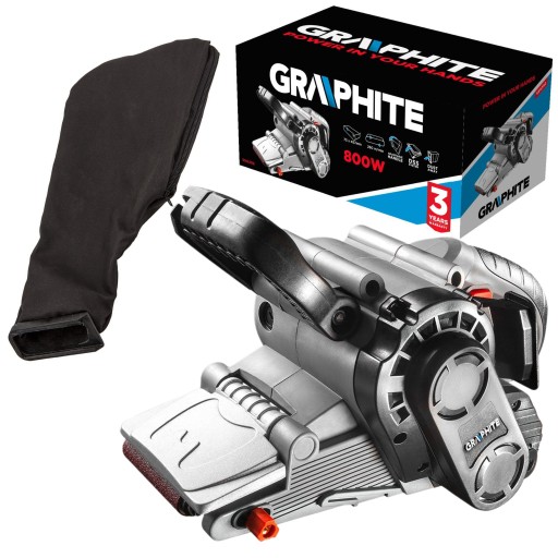 GRAPHITE SZLIFIERKA TAŚMOWA CZOŁG 800W PAS BEZKOŃCOWY 75x45mm 59G392 230V