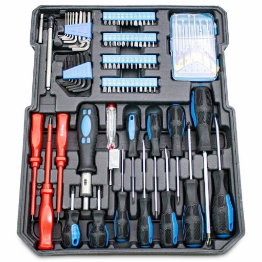 MasterKit 1300 Полный мобильный кейс для инструментов с битами и колесиками