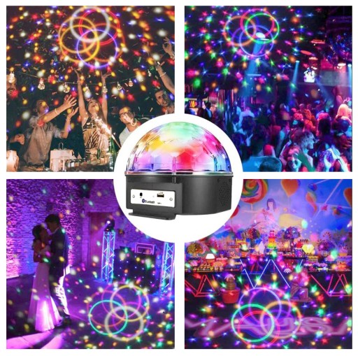 KULA LED DYSKOTEKOWA MP3 USB PROJEKTOR BLUETOOTH DISCO LASER MAGIC BALL