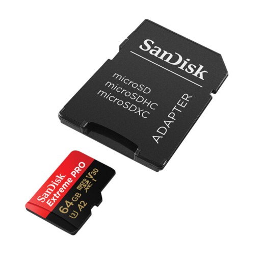 Карта SanDisk micro SD 64 ГБ EXTREME PRO 200 МБ/с 4K SDXC U3 С АДАПТЕРОМ
