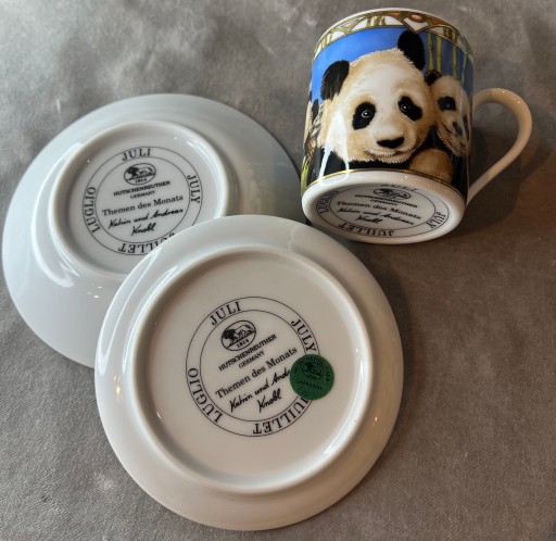 Hutschenreuther маленькая чашка PANDA с ​​тарелкой для печенья