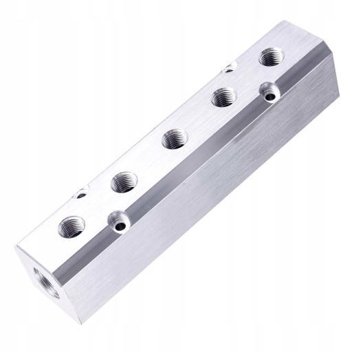 Listwa Rozdzielacz Pneumatyczny 5x 1/4 2x 1/2 ALUM