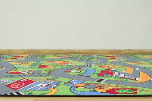 DYWAN DO POKOJU DZIECKA CHŁOPCA MIASTO DROGA FILC LITTLE VILLAGE 200x300 cm