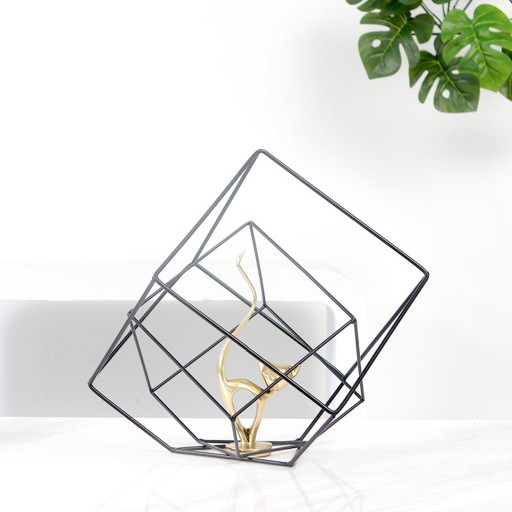 2 SZTUK Metalowa nowoczesna kostka Geometryczna minimalistyczna figurka Bar