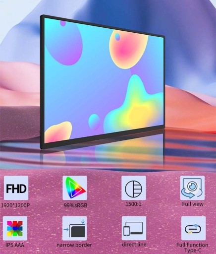 Портативный 14-дюймовый стереомонитор FHD 1920x1200 HDR