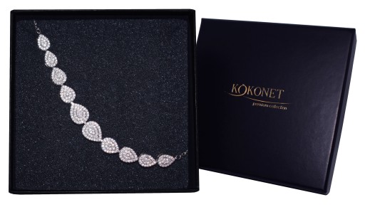 Серебряный свадебный браслет SWAROVSKI, регулируемый.
