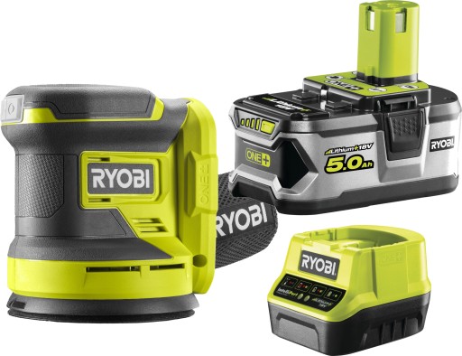 ЭКСЦЕНТРИЧЕСКАЯ ШЛИФОВАЛЬНАЯ МАШИНА RYOBI 18В 125мм RROS18 +5Ач
