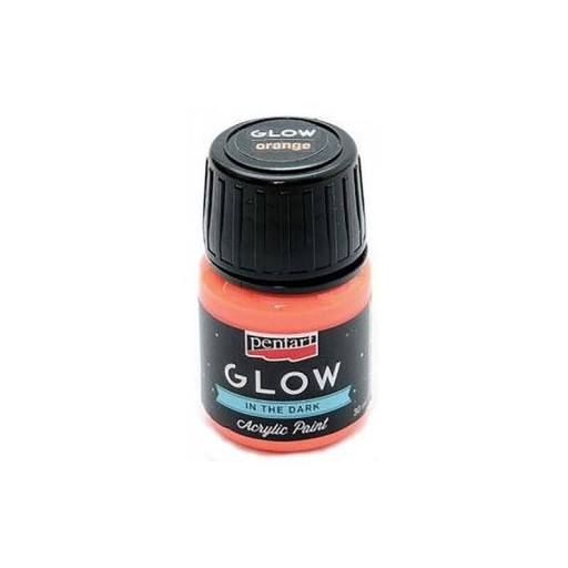 СВЕТЯЩАЯСЯ В ТЕМНОТЕ акриловая КРАСКА Glow Orange 30 мл - Pentart