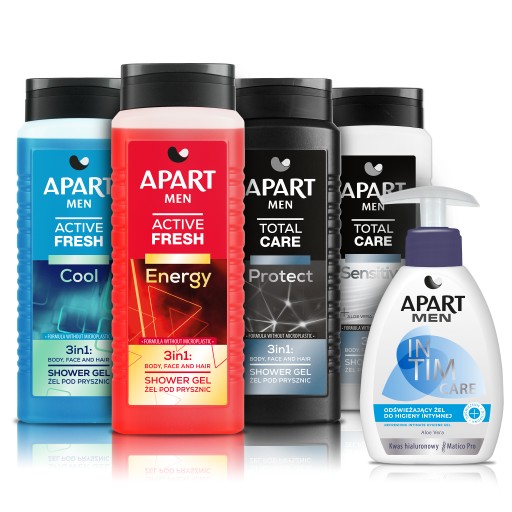 Мужской гель для душа Apart 3в1, гель для интимной гигиены MIX Set 4+1