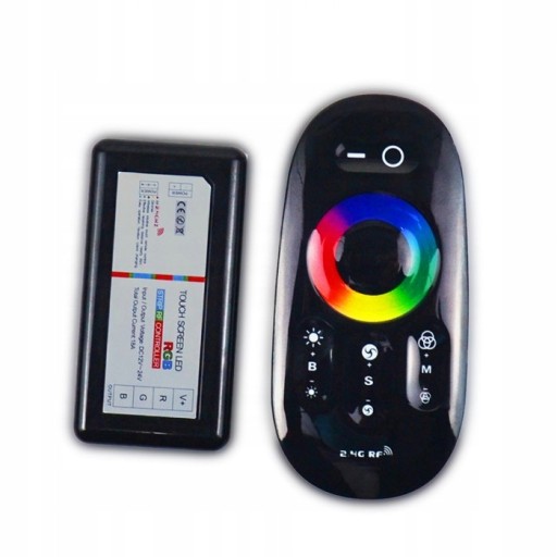 КОМПЛЕКТ КОНТРОЛЛЕРА СВЕТОДИОДОВ RGB ЧЕРНЫЙ С ПУЛЬТОМ РАДИО ДЛЯ RGB ЛЕНТ 216Вт 12В/24В