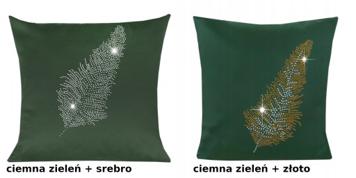 poszewka dekoracyjna czarna 40x40 LIŚĆ dżety