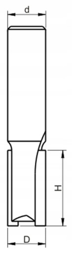 Хвостовик фрезы - прямой, двухдисковый D=8xH=19/d=8