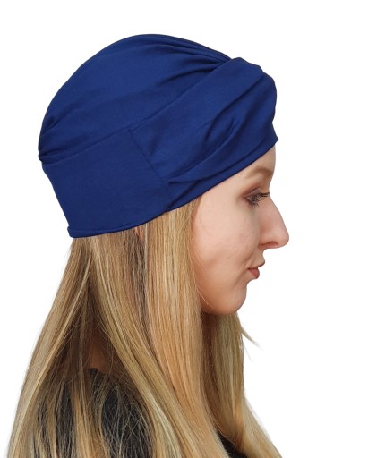 Turban Sara 12 z wiskozy modna czapka bez wzoru także po chemioterapii
