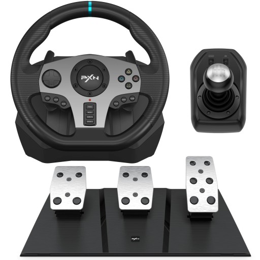 Игровое рулевое колесо PXN V9, педали коробки передач