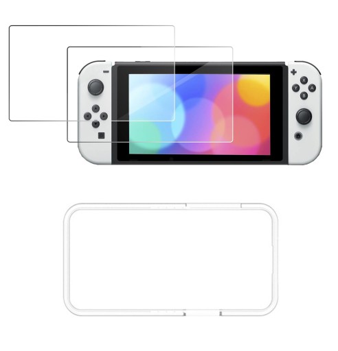 2 закаленных стекла для Nintendo Switch Oled 2021 г.
