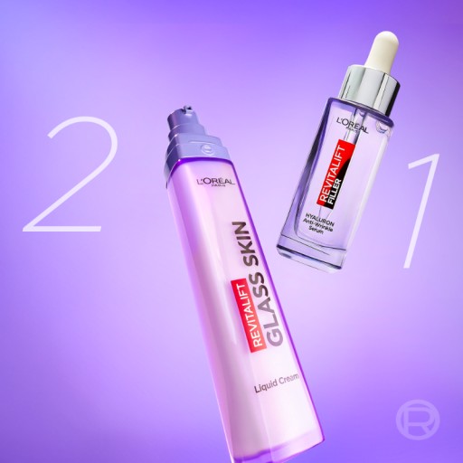 Набор L Oréal Revitalift Glass Skin легкий крем для эффекта стеклянной кожи 2 х 50 мл