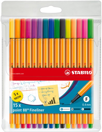 КОРПУС STABILO 8815, 15 ЦВЕТОВ, НАБОР ОТДЕЛОК