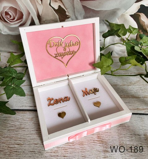 Pudełko na obrączki grafika personalizacja U522