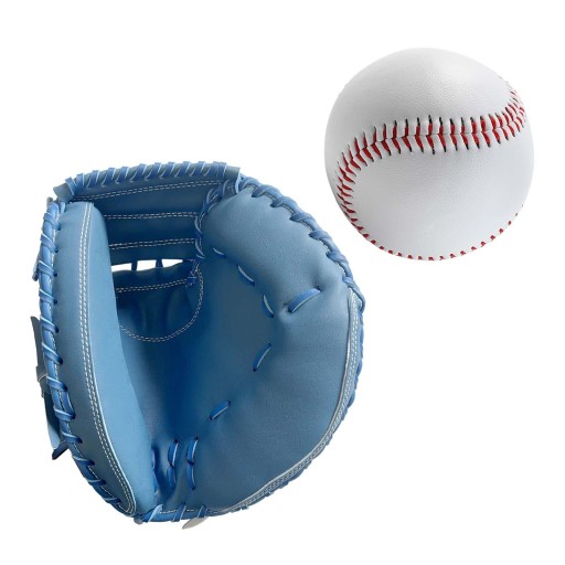 Перчатки Baseball Catcher ПУ с бейсбольным мячом Синие