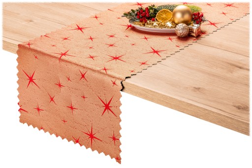 Дорожка для стола ДВУСТОРОННЯЯ 40х300 CHRISTMAS GOLD красный Meteor