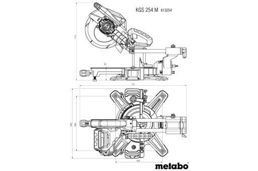Торцовочная пила METABO KGS 254 M/1800W 92x305 мм 613254000