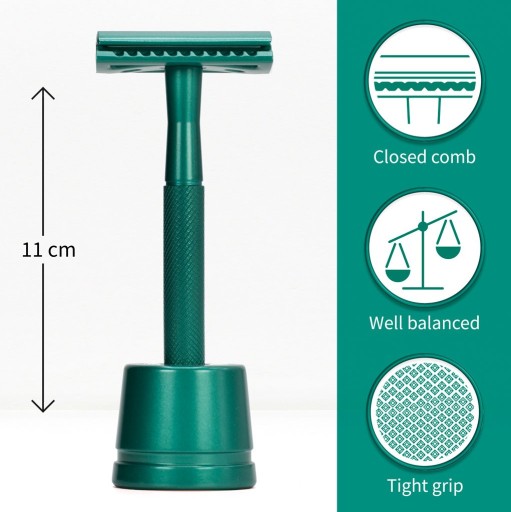 Металлическая бритва Bambaw Sea Green + st