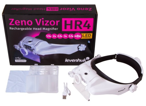 8-кратная лупа налобная лупа со светодиодной подсветкой Vizor HR4