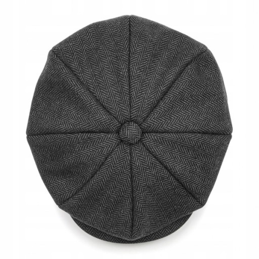 SZARY Kaszkiet z Guzikiem Peaky Blinders L/XL
