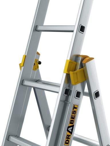 Алюминиевая многофункциональная лестница 3х7 ступеней DRABEST PRO MAX 150кг