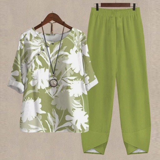 DAMSKI GARNITUR CASUAL PRINTS LNIANY GUZIK KOSZULA