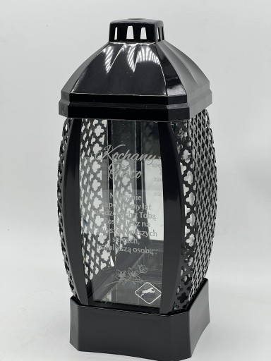 ZNICZ LAMPION GLAMOUR KAPLICZKA DUŻA / PERSONALIZOWANY -TATA / GRAWERCZARN