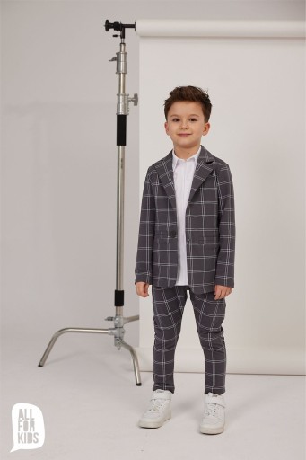 Жакет в графитовую клетку All For Kids 152 158